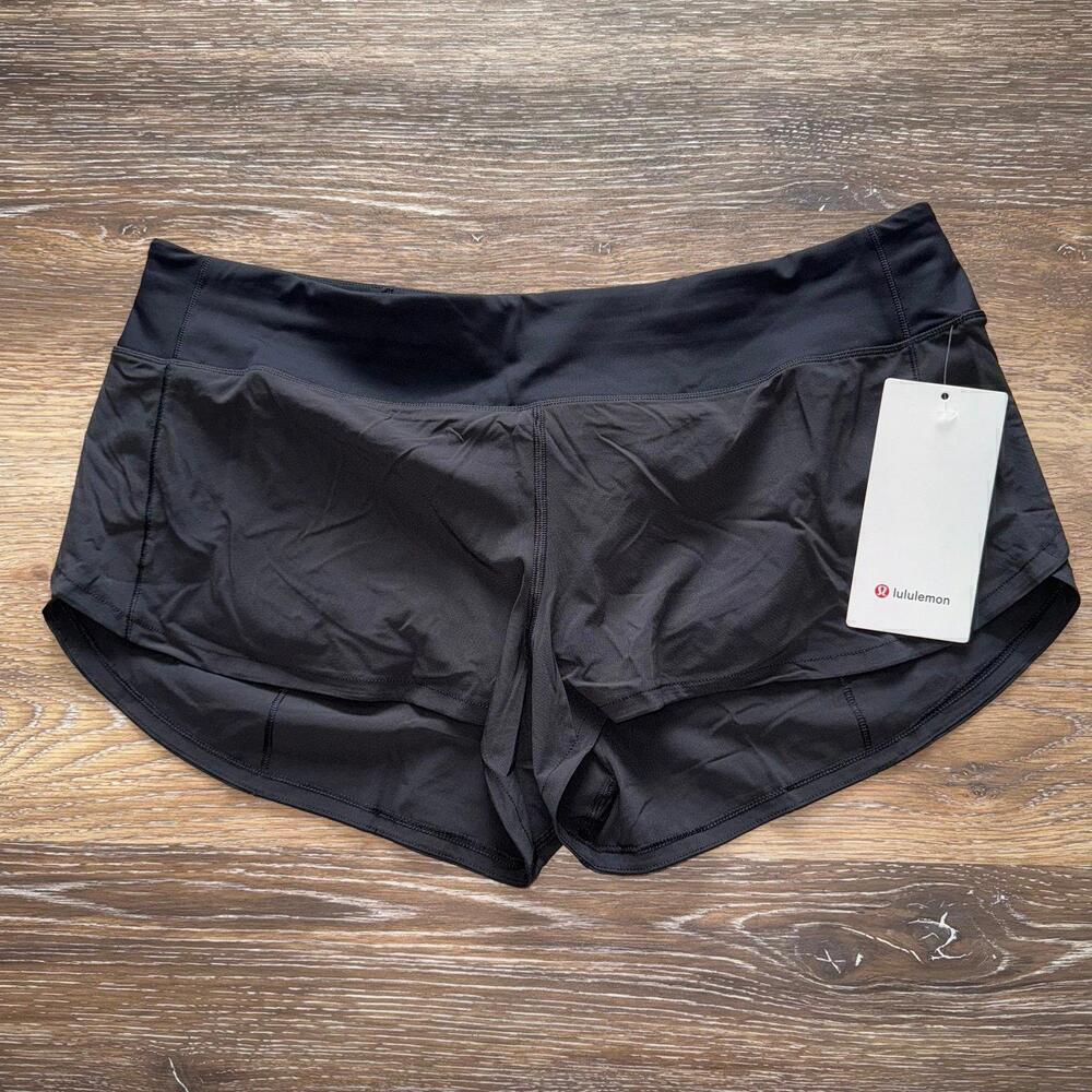 Lululemon Speed Up Shorts Low Rise 2.5” Lined Black Size 12 NWT